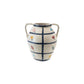 Hand-Painted Terra-cotta Urn w/ Flowers & Grid Pattern - Pick Up Only