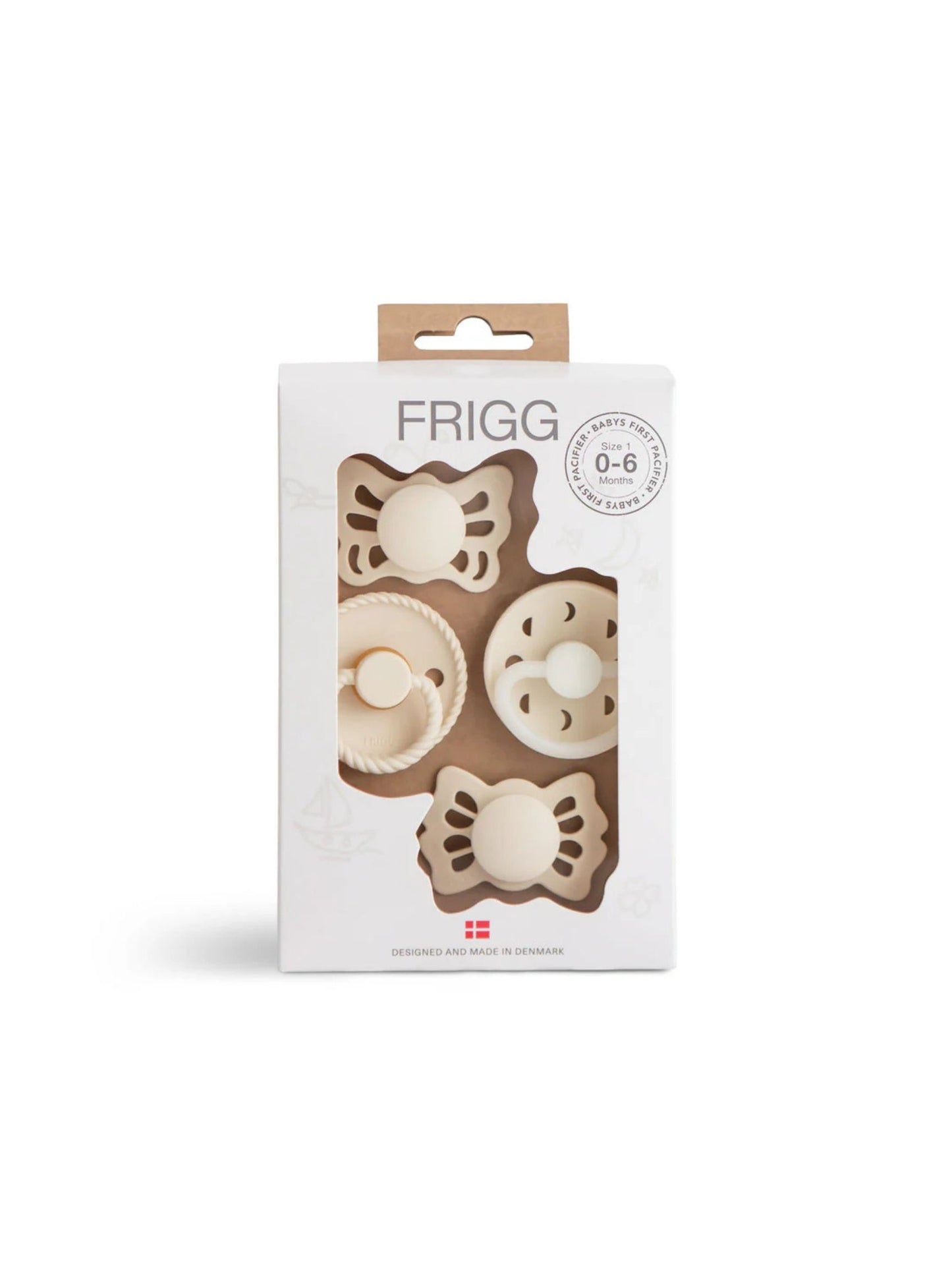 FRIGG Baby's First Pacifier Moonlight Sailing (Cream) 4-Pack