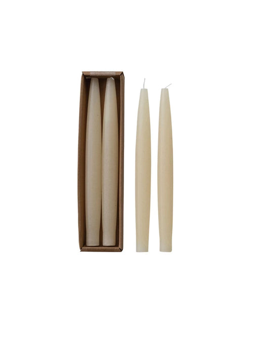 Unscented Cream Taper Candles in Box