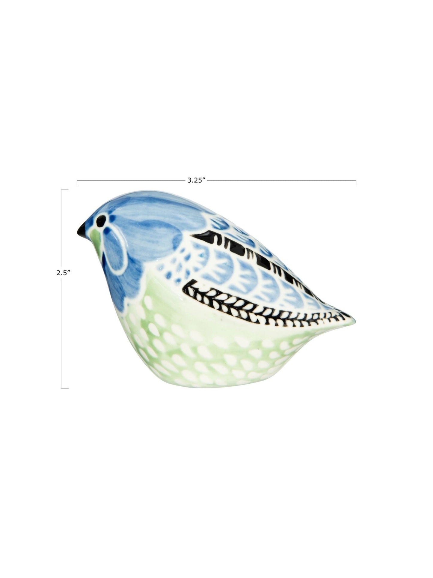 Hand-Painted Stoneware Bird