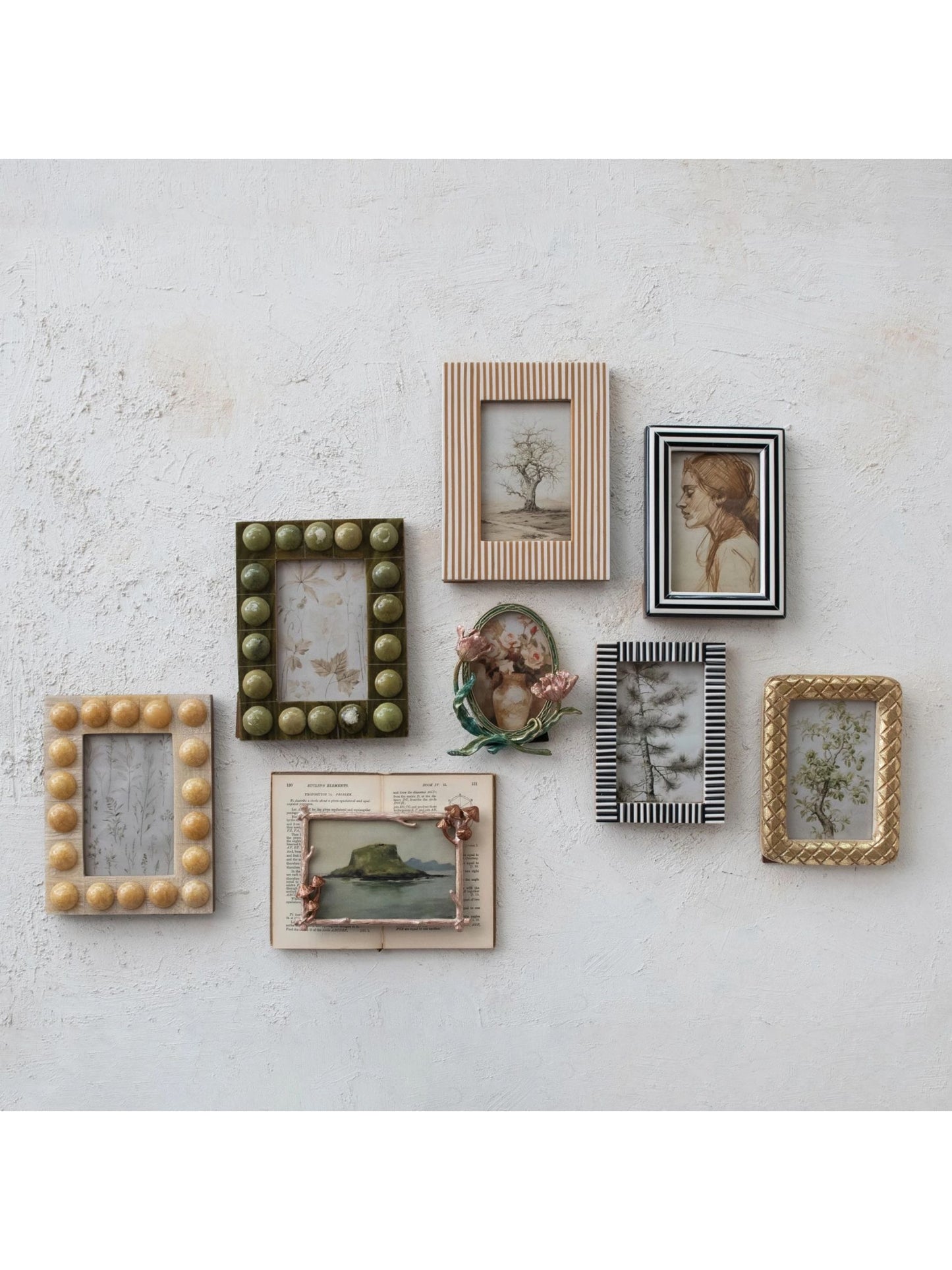 Handmade Marbled Resin Bobbin Photo Frame - 4x6 Photo