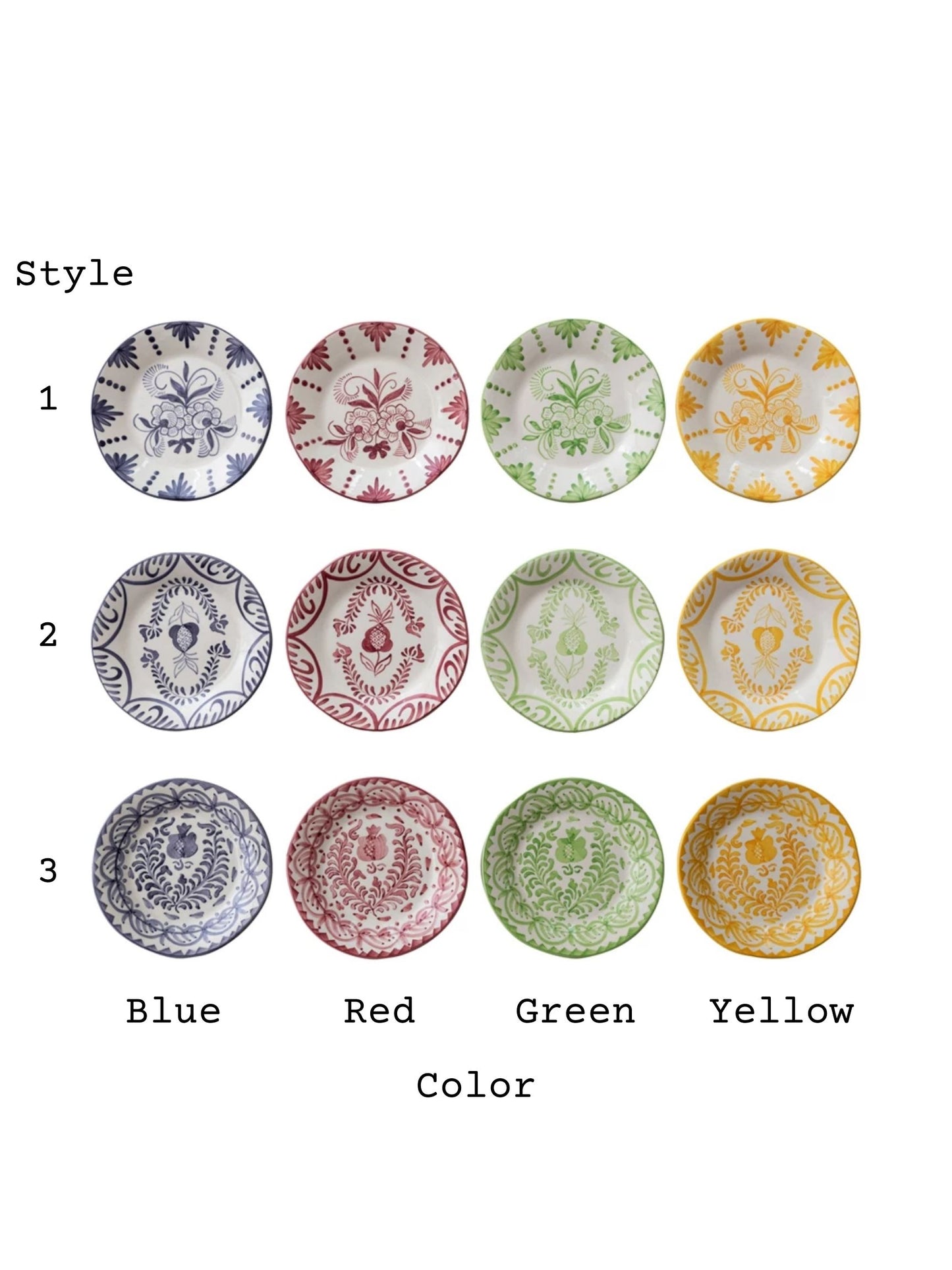 Hand-Painted Stoneware Plate