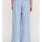Gingham Linen Wide Leg Pants