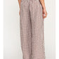 Gingham Linen Wide Leg Pants