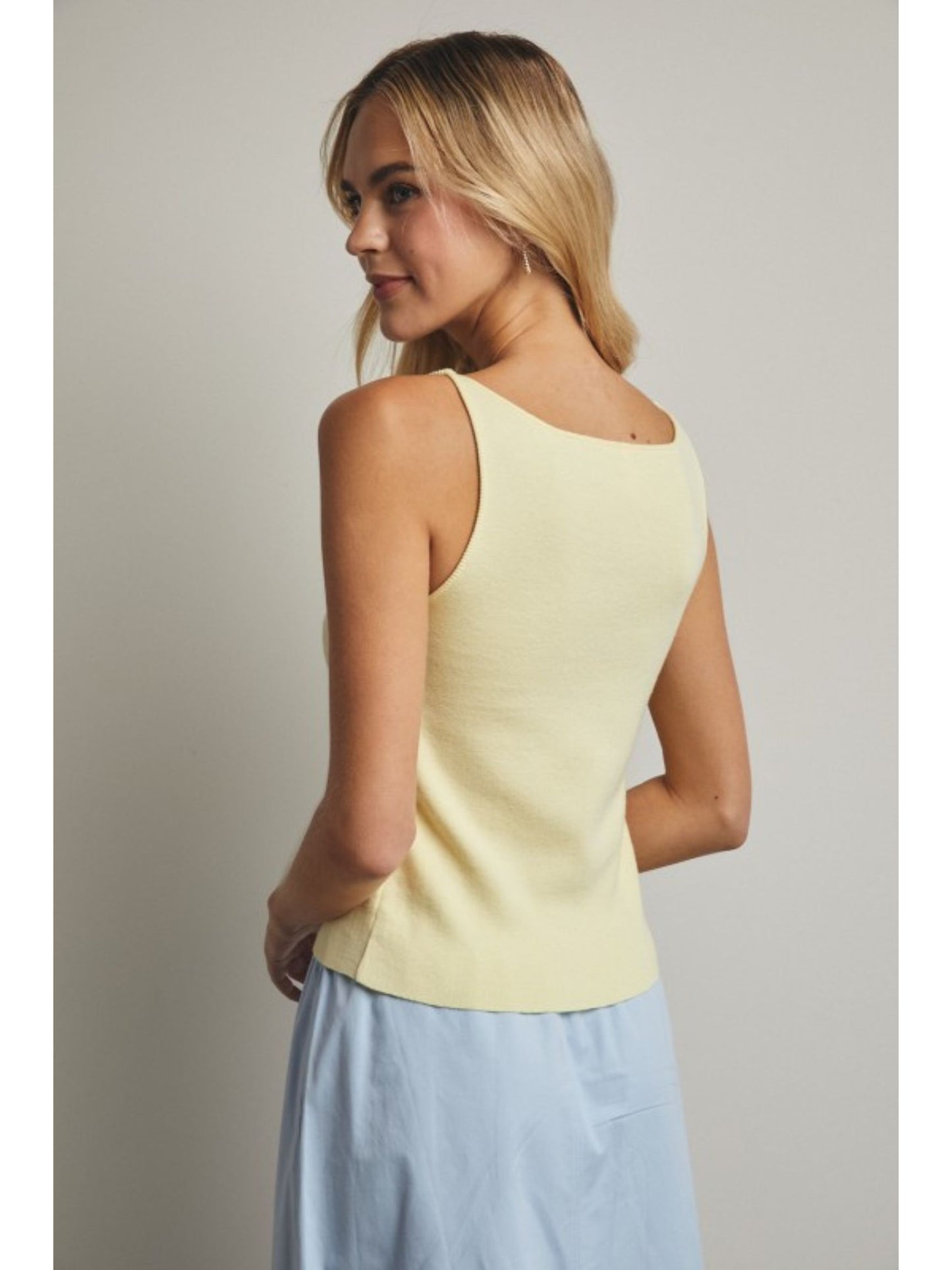 Lemon Boat Neck Sweater Tank