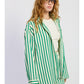 Green Oversized Striped Button Down