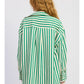 Green Oversized Striped Button Down