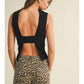 Sleeveless Knit Open Back Top