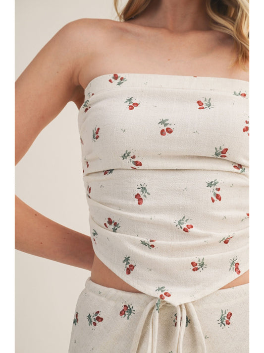 Berry Print Handkerchief Top