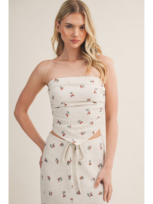 Berry Print Handkerchief Top