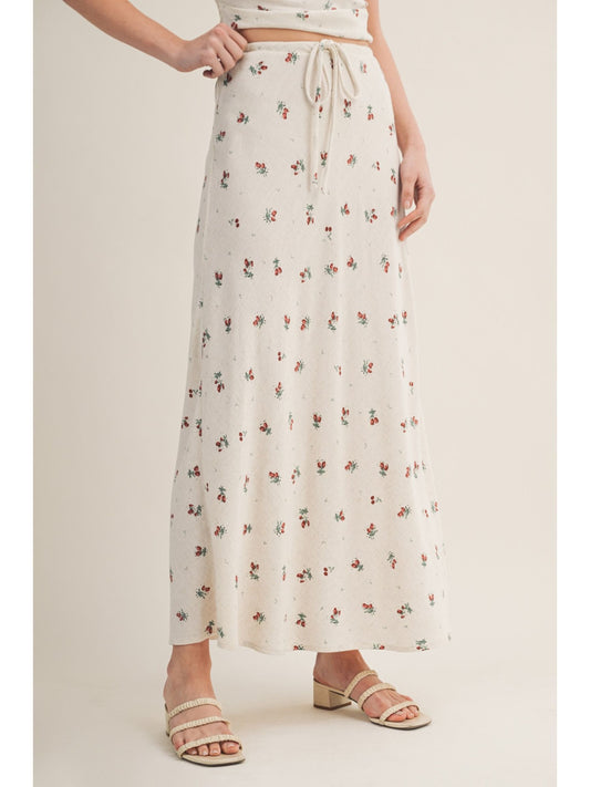 Berry Print Bias Skirt