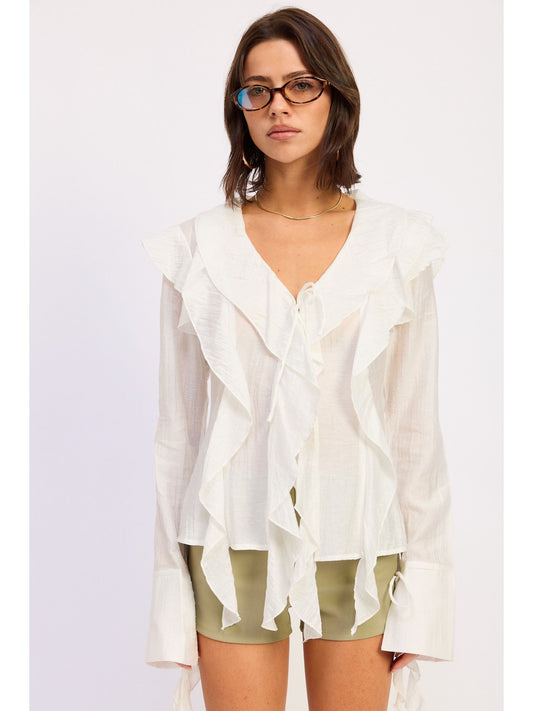 Long Sleeve Top w/ Ruffles