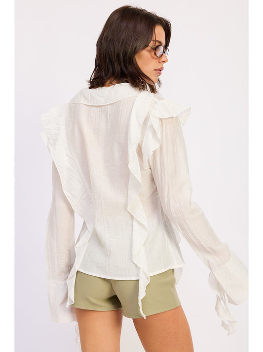 Long Sleeve Top w/ Ruffles