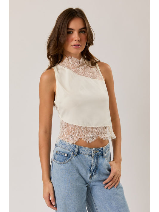 Lace Detail Sleeveless Top
