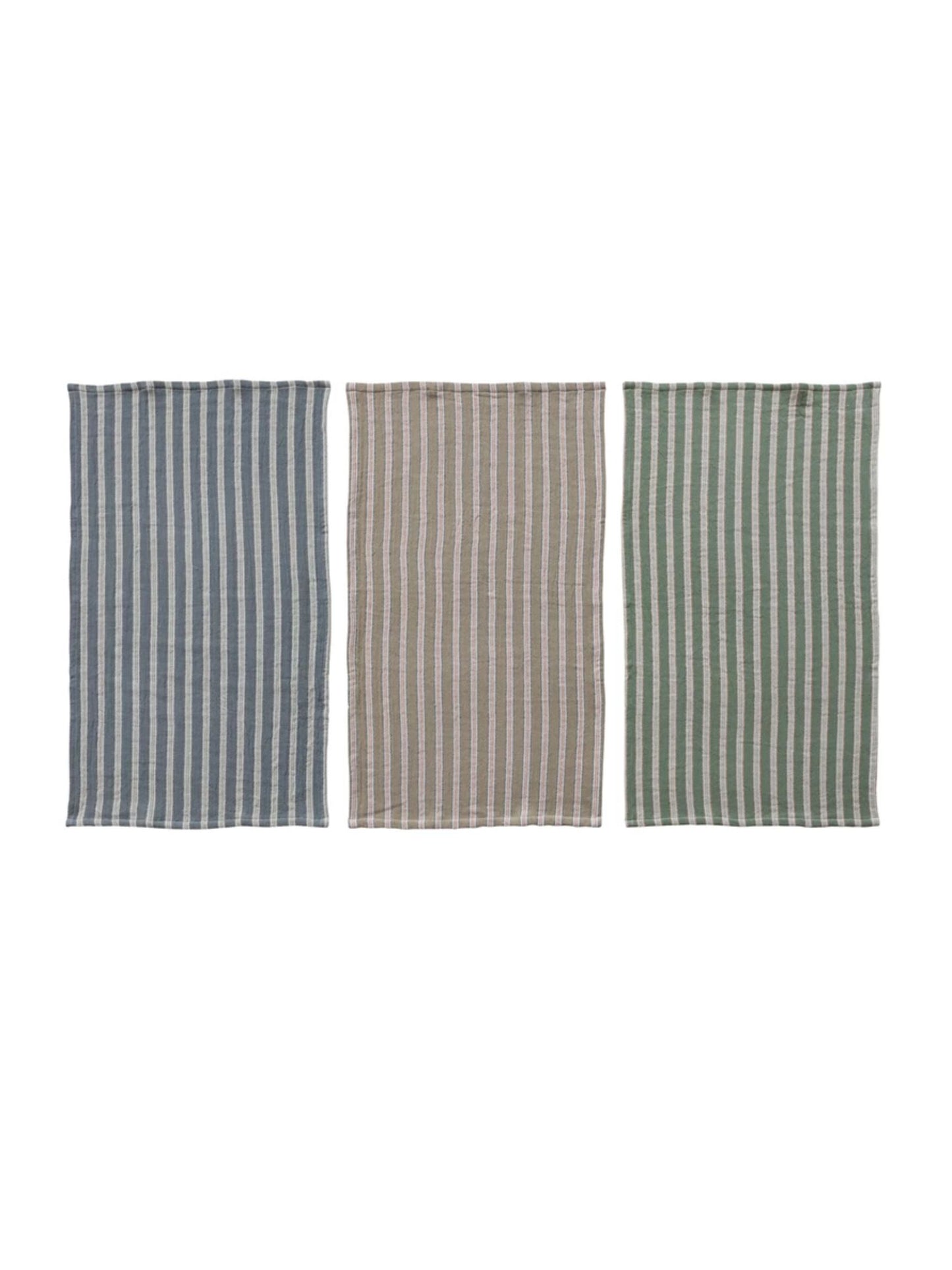 Woven Cotton Double Cloth Striped Tea Towel