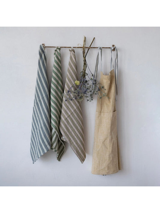 Woven Cotton Double Cloth Striped Tea Towel
