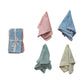 Woven Cotton Striped Napkins w/ Stitched Colored Trim