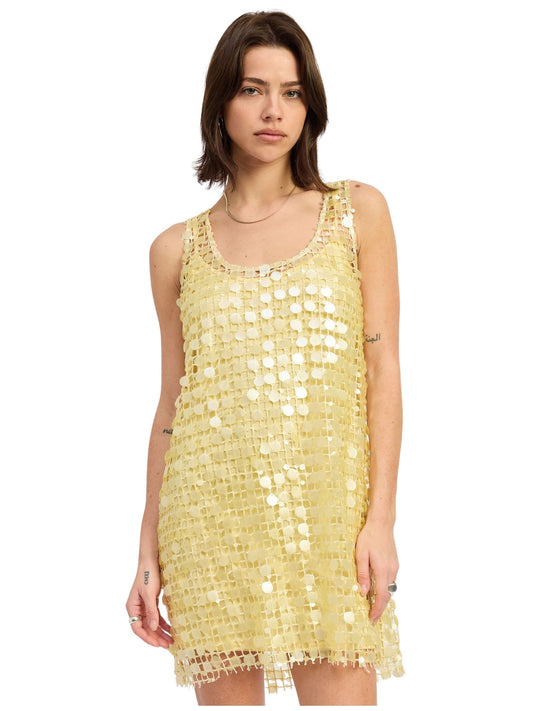 Mini Mesh Sleeveless Sequin Dress