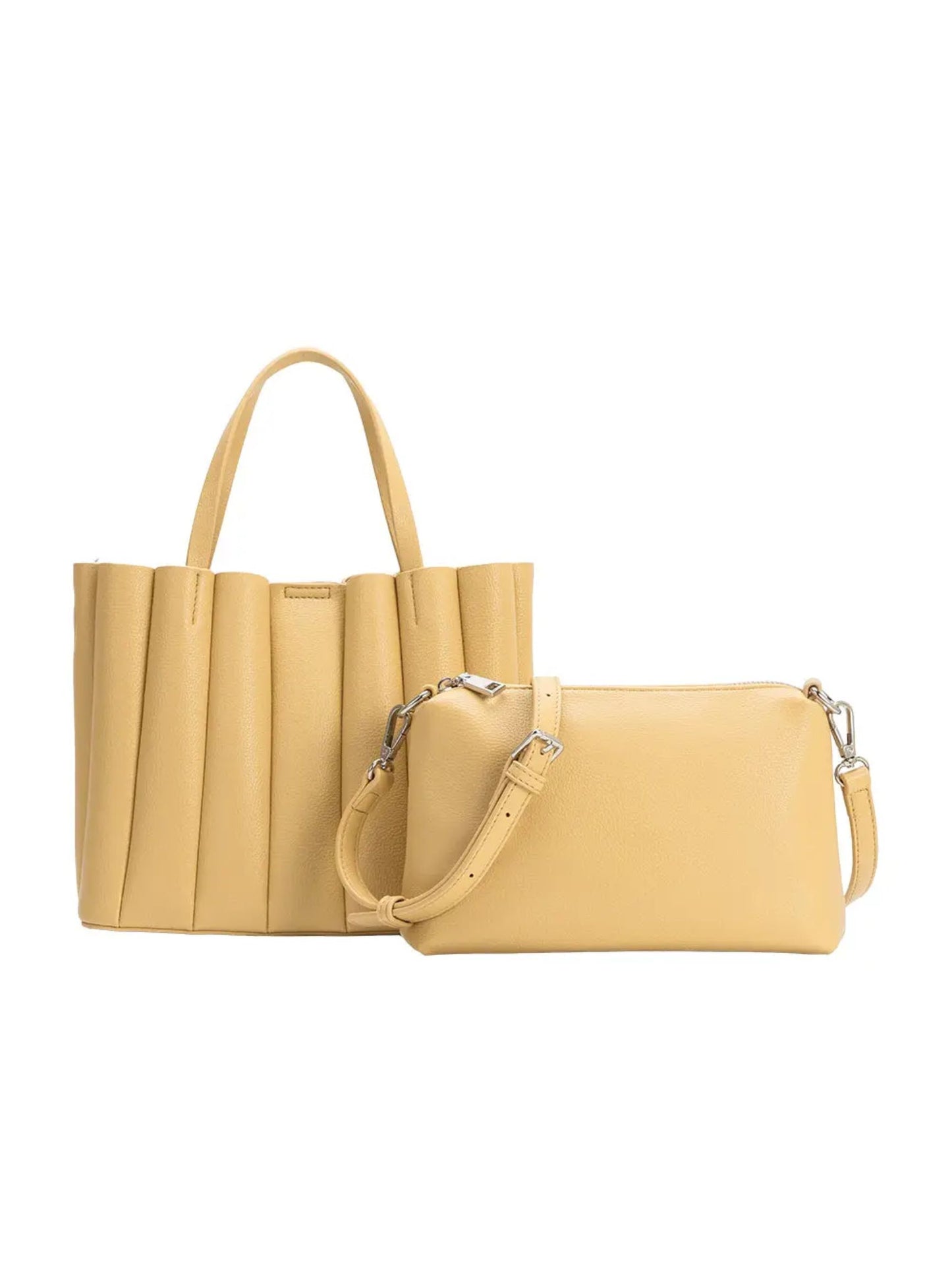 Adela Recycled Vegan Leather Tote Bag - Yellow