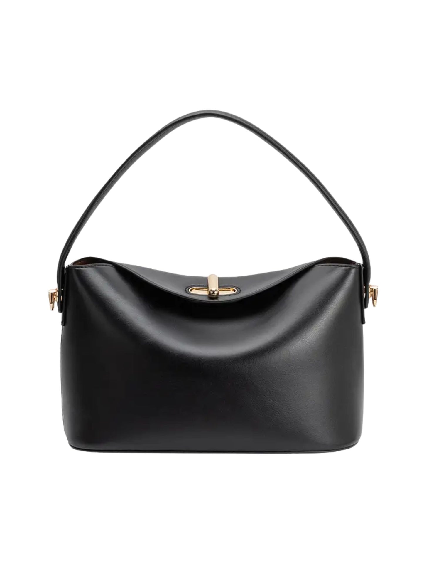 Lana Recycled Vegan Leather Crossbody Bag - Black