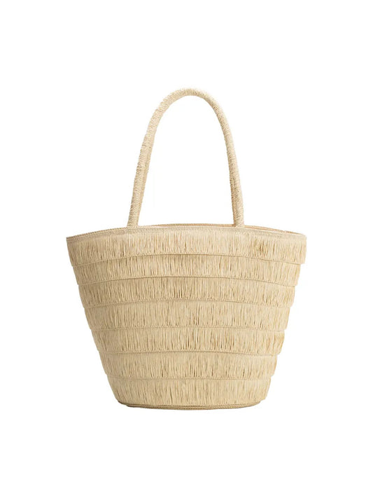 Sandy Straw Vegan Tote Bag - Natural
