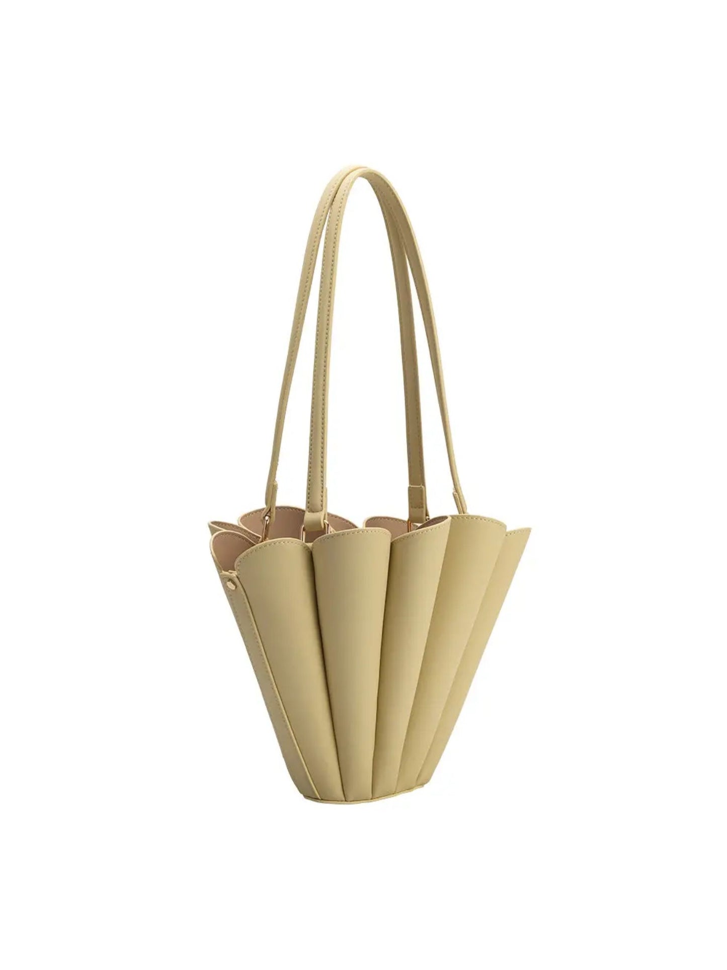 Shellie Recycled Vegan Leather Shoulder Bag - Yellow