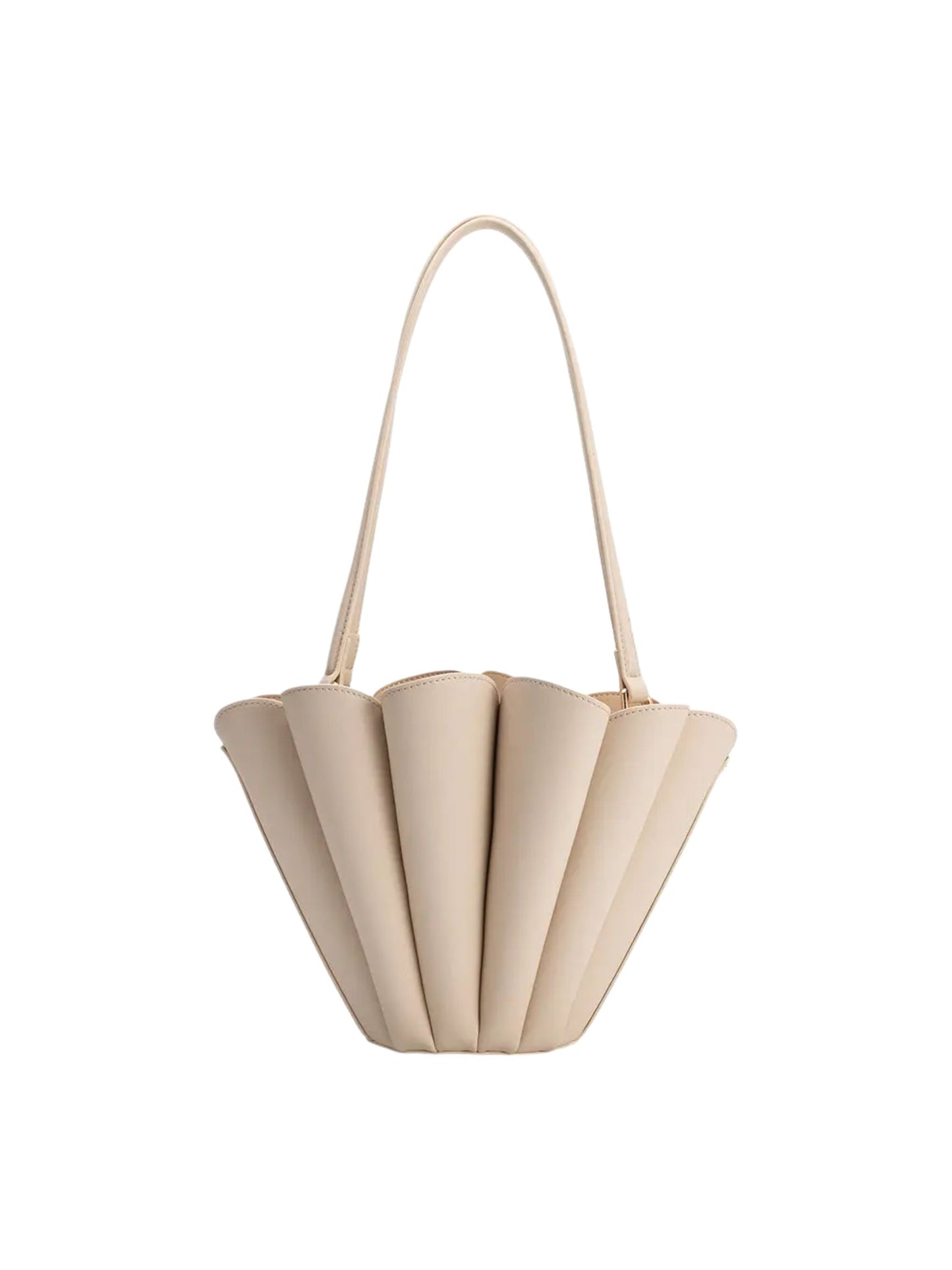 Shellie Recycled Vegan Leather Shoulder Bag - Bone