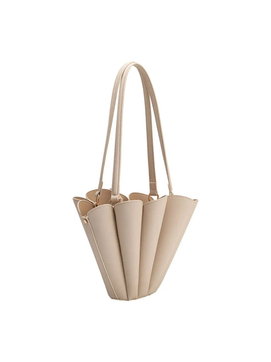 Shellie Recycled Vegan Leather Shoulder Bag - Bone