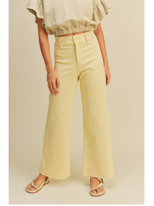 Franny Straight Wide Leg Pants - Banana