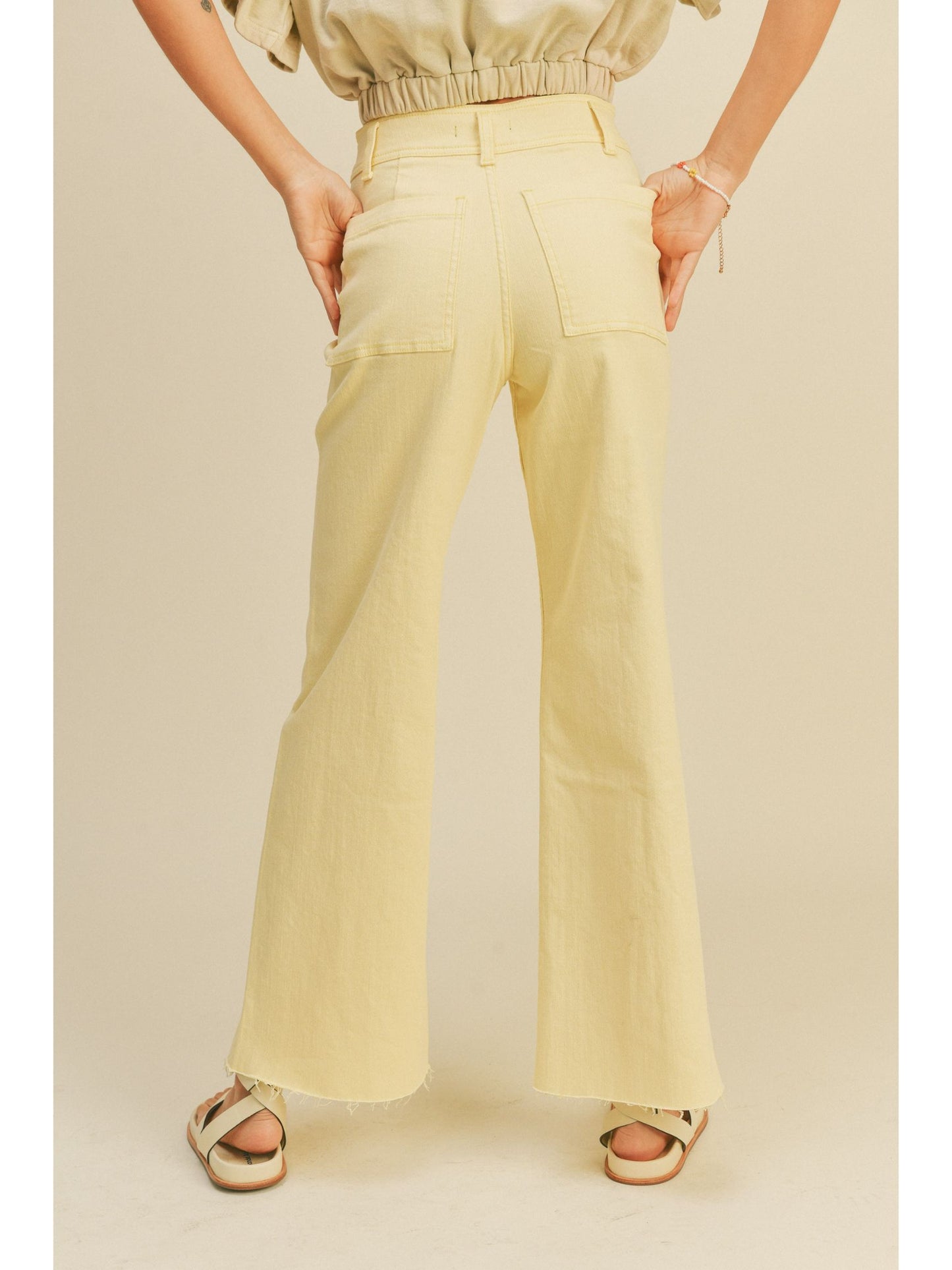 Franny Straight Wide Leg Pants - Banana