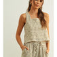 The Andrea Gingham Square Neck Sleeveless Top