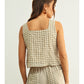 The Andrea Gingham Square Neck Sleeveless Top