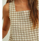 The Andrea Gingham Square Neck Sleeveless Top