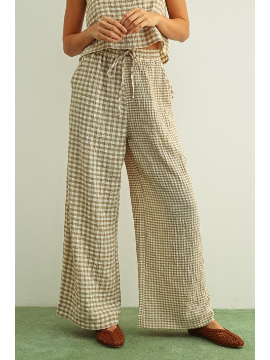 The Andrea Gingham Straight Pants