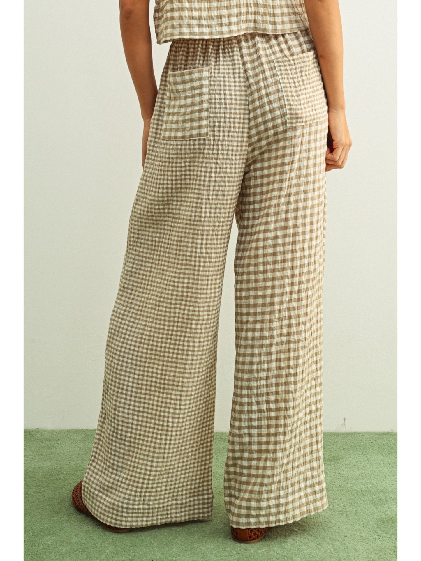 The Andrea Gingham Straight Pants