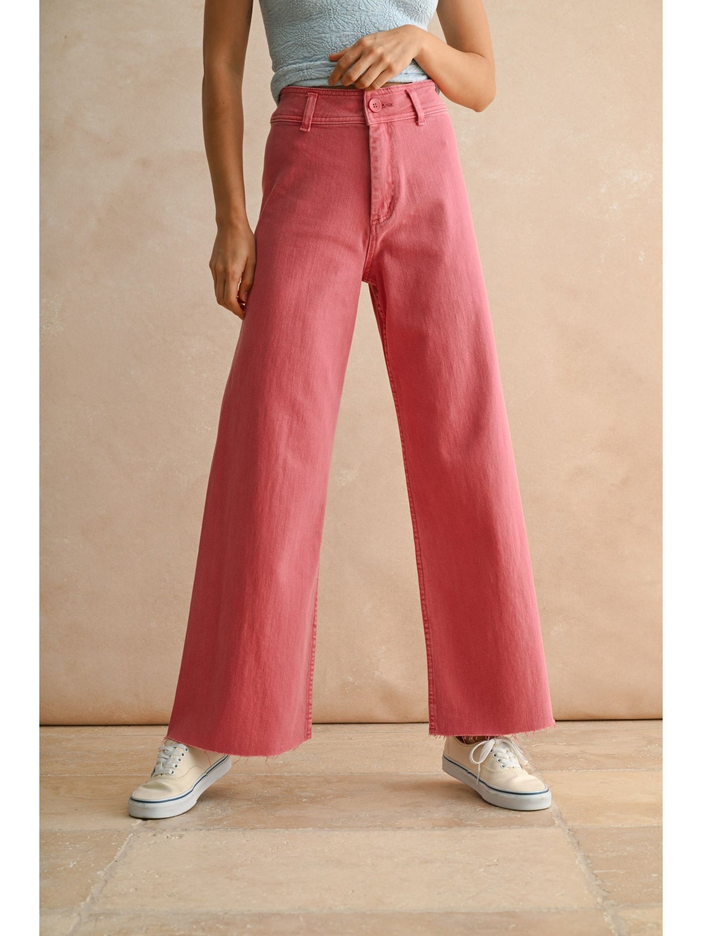 Franny Straight Wide Leg Pants - Rose