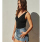 Ruched V-Neck Bodysuit