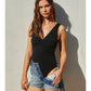 Ruched V-Neck Bodysuit