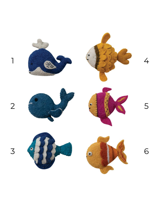 Handmade Embroidered Wool Felt Tape Measure - Fish Styles
