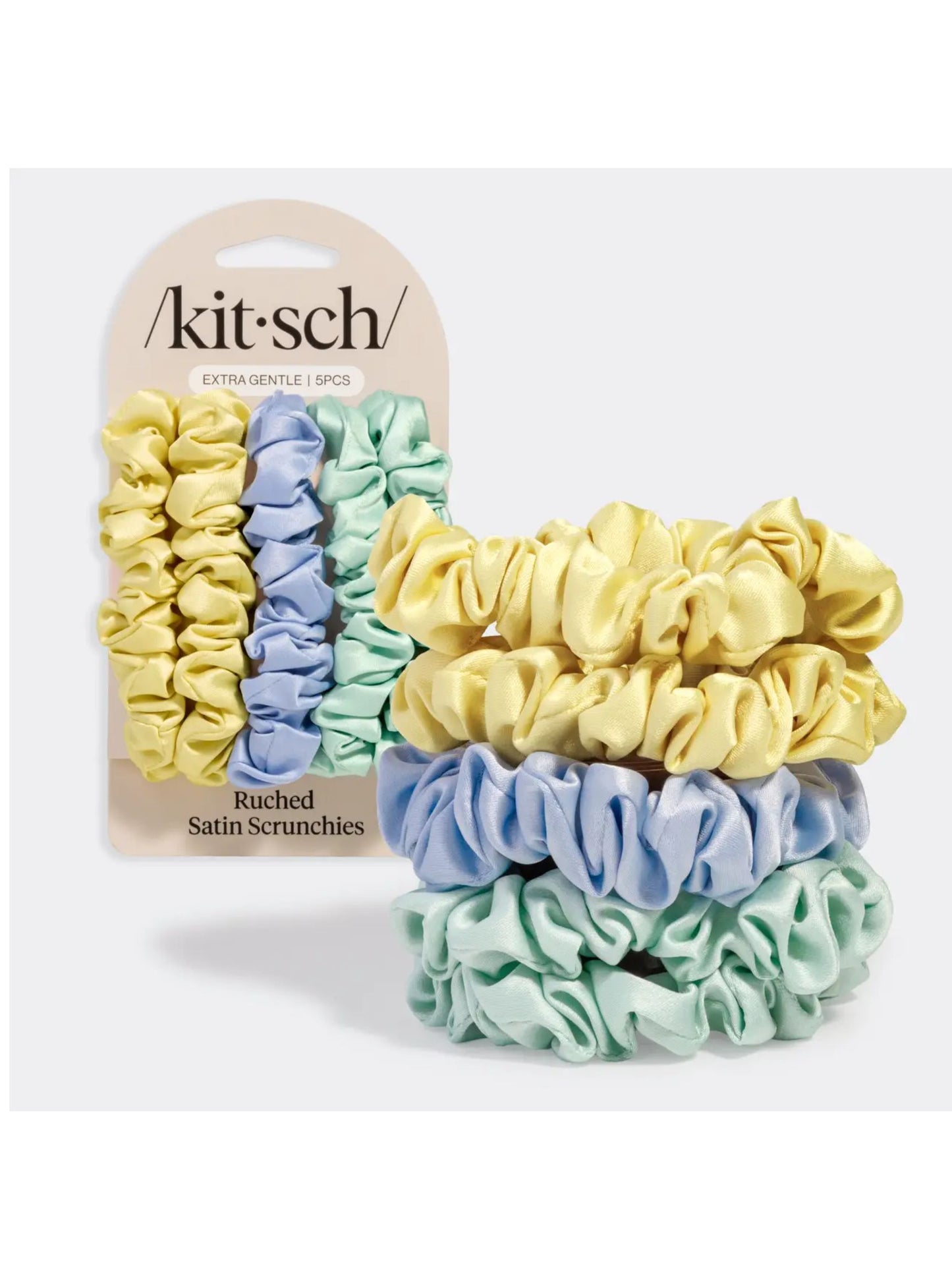 Ruched Satin Scrunchies - Coastal Colors