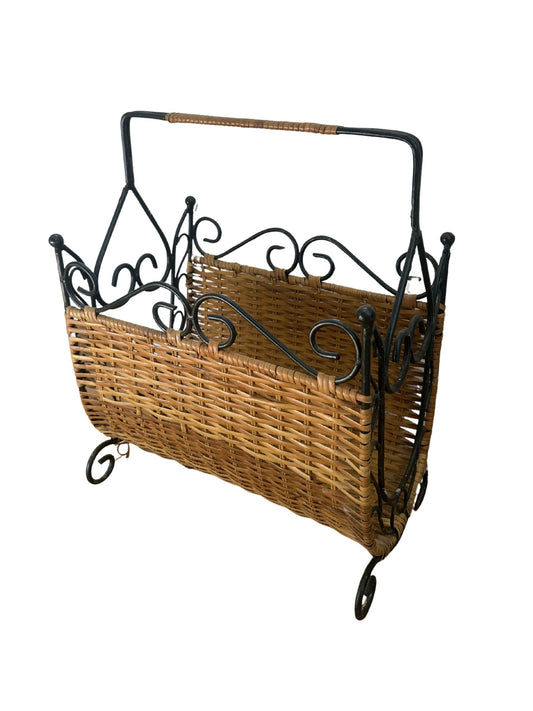 Vintage Wicker Magazine Rack - Pick Up Only