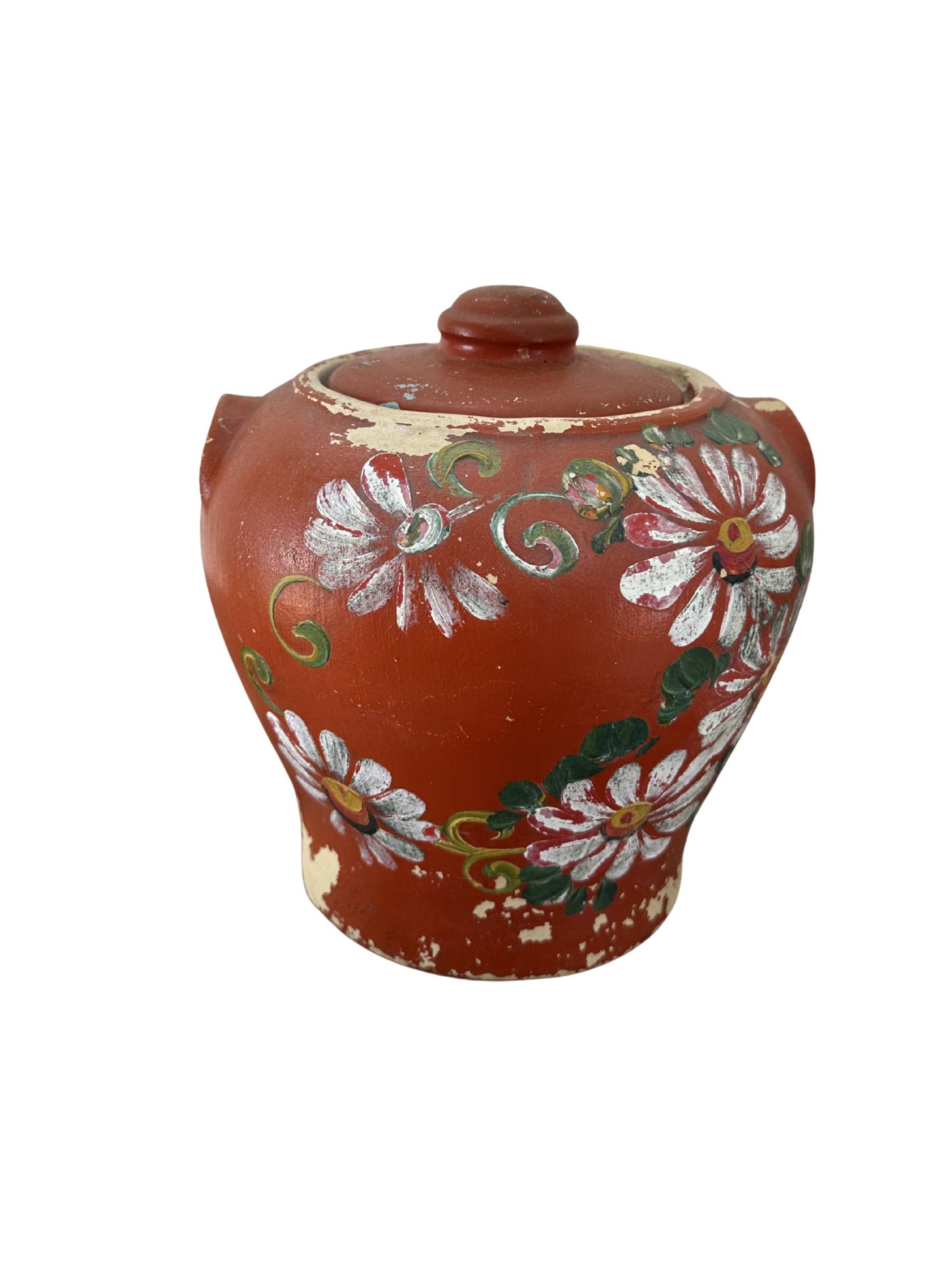 Vintage Floral Pottery with Lid - Pick Up Only
