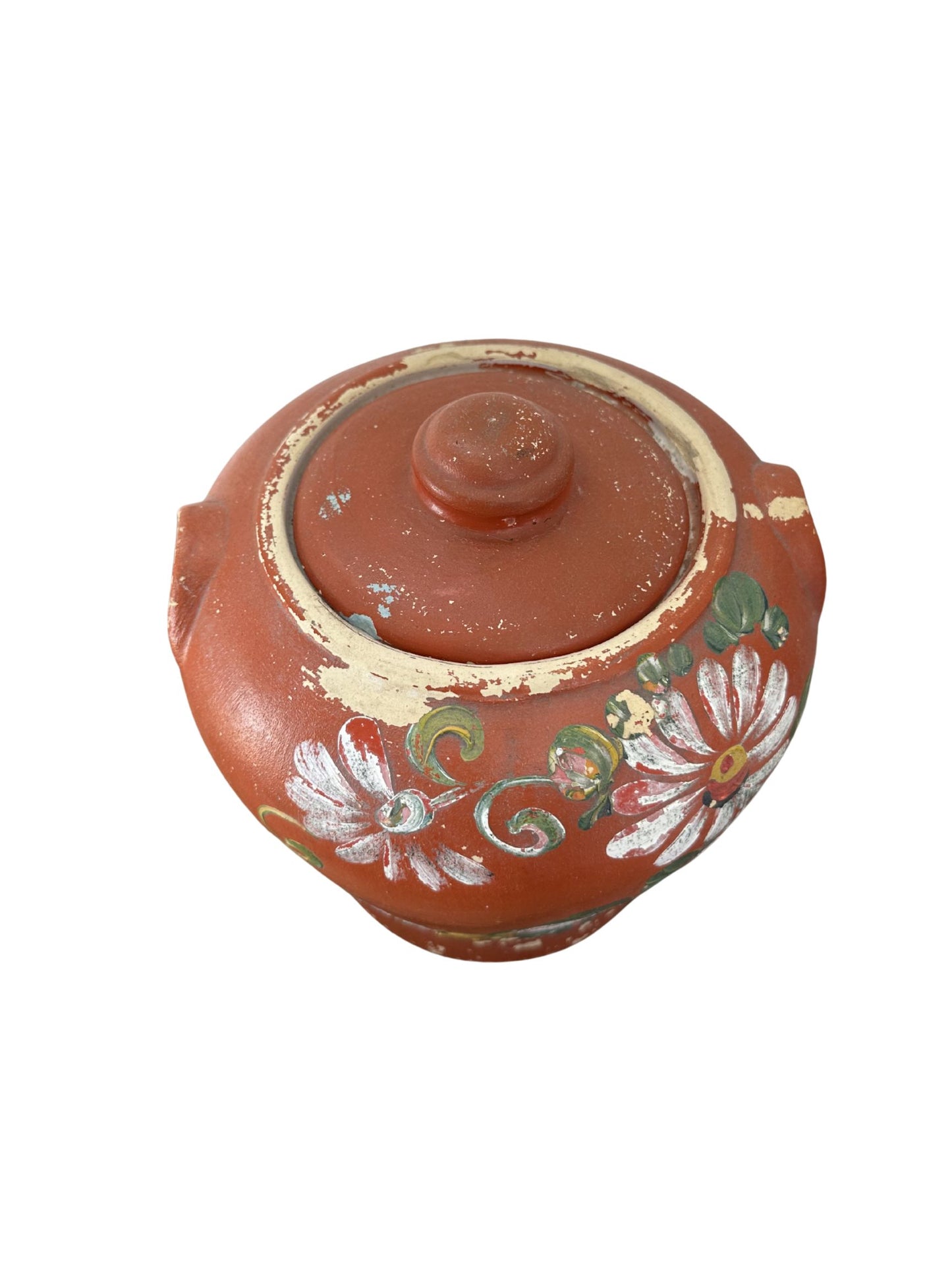 Vintage Floral Pottery with Lid - Pick Up Only