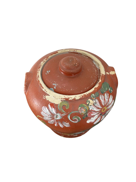 Vintage Floral Pottery with Lid - Pick Up Only