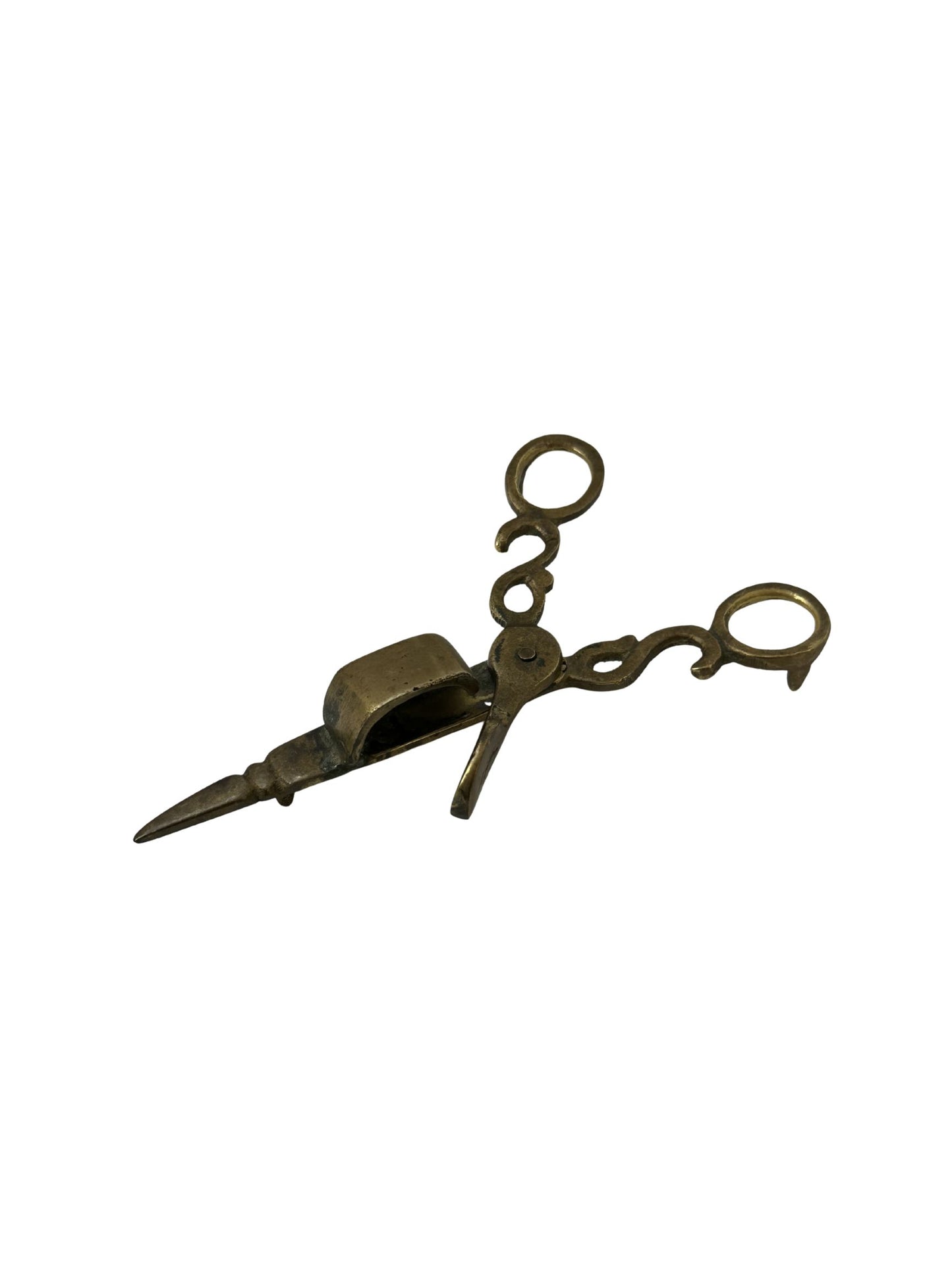 Vintage Brass Candle Snuffer and Scissors