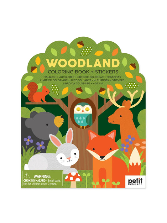 Coloring Book With Stickers: Woodland