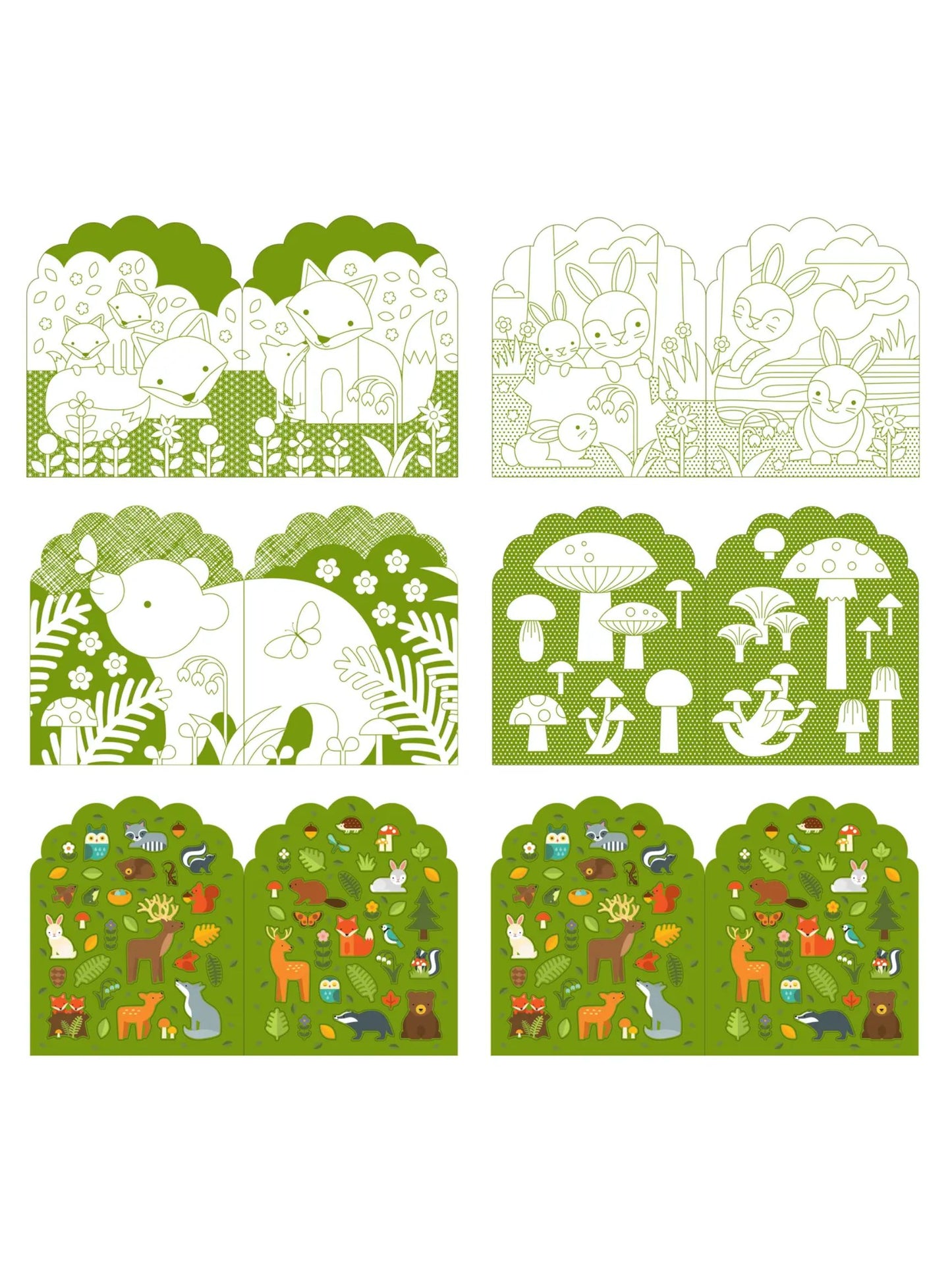 Coloring Book With Stickers: Woodland