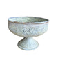 Vintage Mottled Green Pedestal Metal Bowl