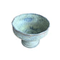 Vintage Mottled Green Pedestal Metal Bowl