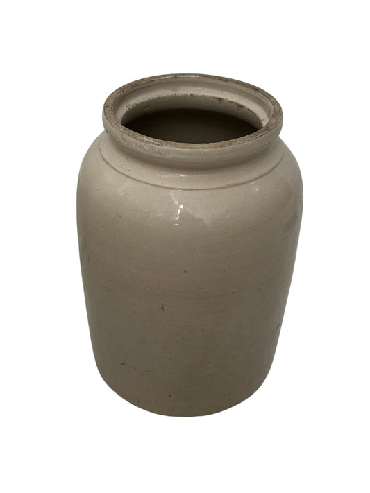 Vintage Large Cream Stoneware Crock - Pick Up Only